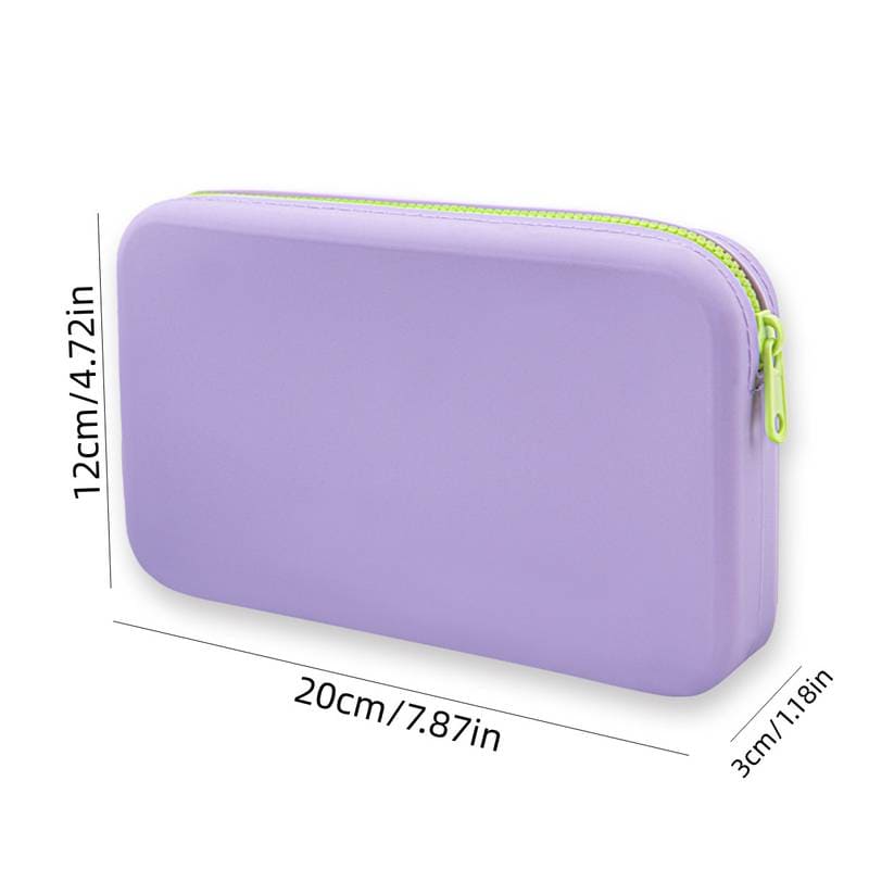 Silicone Travel Cosmetics Pouch, Square Silicone Storage Bag, Multifunctional Zipper Storage Bag, Portable Digital Waterproof Organizer Silicone Travel Cosmetics Pouch, Square Silicone Storage Bag, Multifunctional Zipper Storage Bag, Portable Digital Waterproof Organizer